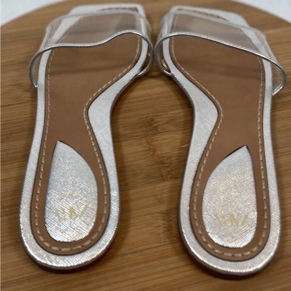 ZARA VINYL SLIDE SANDALS Silver Clear Strap Size US 7.5 EUR 38 Slip On 3626/310 - Picture 5 of 13